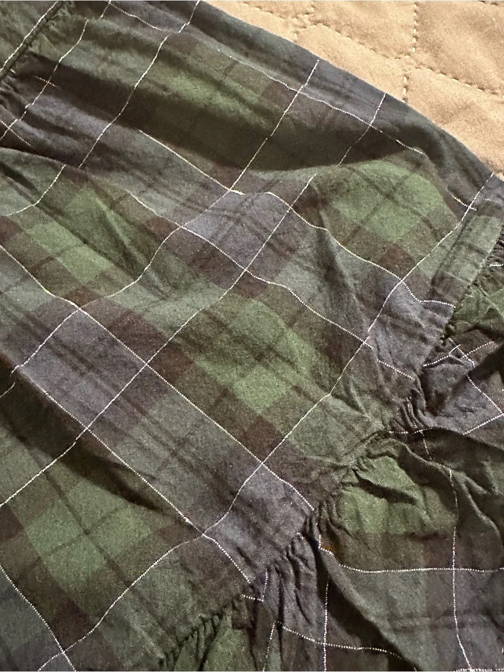 Crewcuts Green and Blue Plaid Tiered Ruffle Dress Size 8